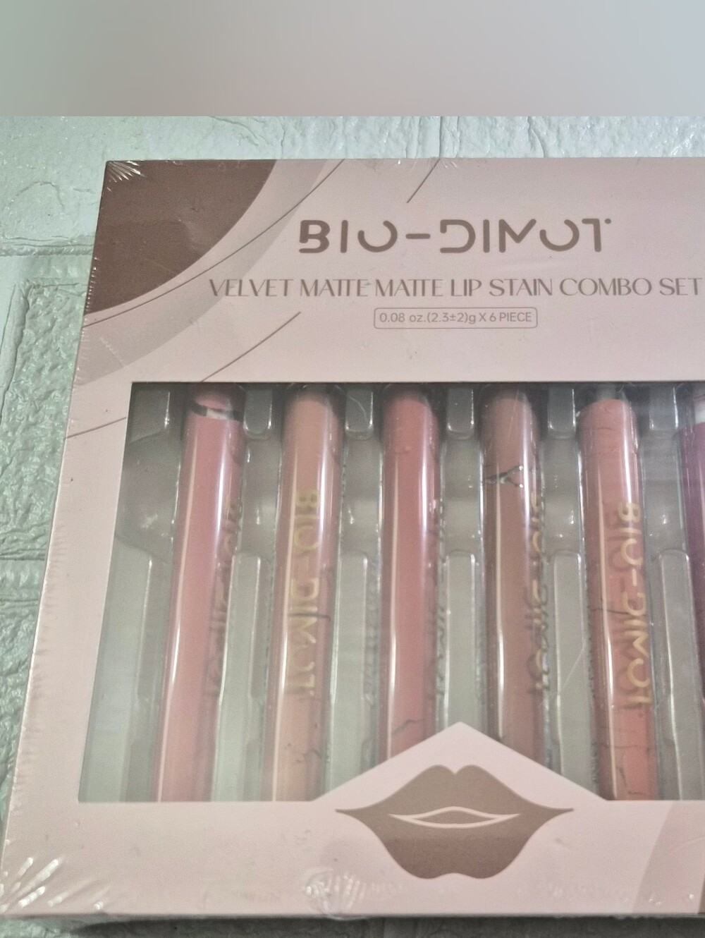 Bio-Disuot velvet matte lip stain combo set six tubes in various nudes Pinks